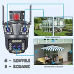 Camera de supraveghere tripla WIFI, ultra  HD 5X zoom, rotire, leduri
