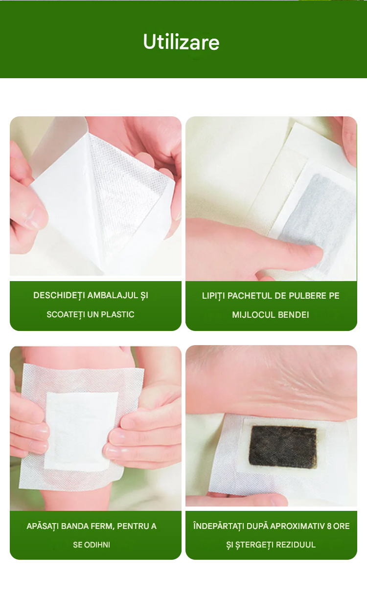 Kinoki Plasturi pentru Tălpi – Set 10 Bucăți