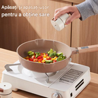 Set 6 Recipiente Condimente cu Suport Magnetic Inox – Organizator Bucătărie