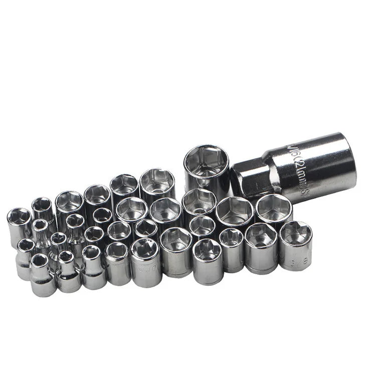 Trusă Chei Tubulare 40 Piese – Metric & SAE, Clichet 1/4" și 3/8" Imagine secundară a produsului