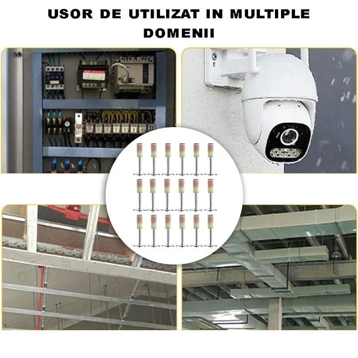 Set 50 x Cui Fixare, Autopropulsare, Pentru Pistol Manual, Model CIuperca, 7.2 mm, Alb/Argintiu