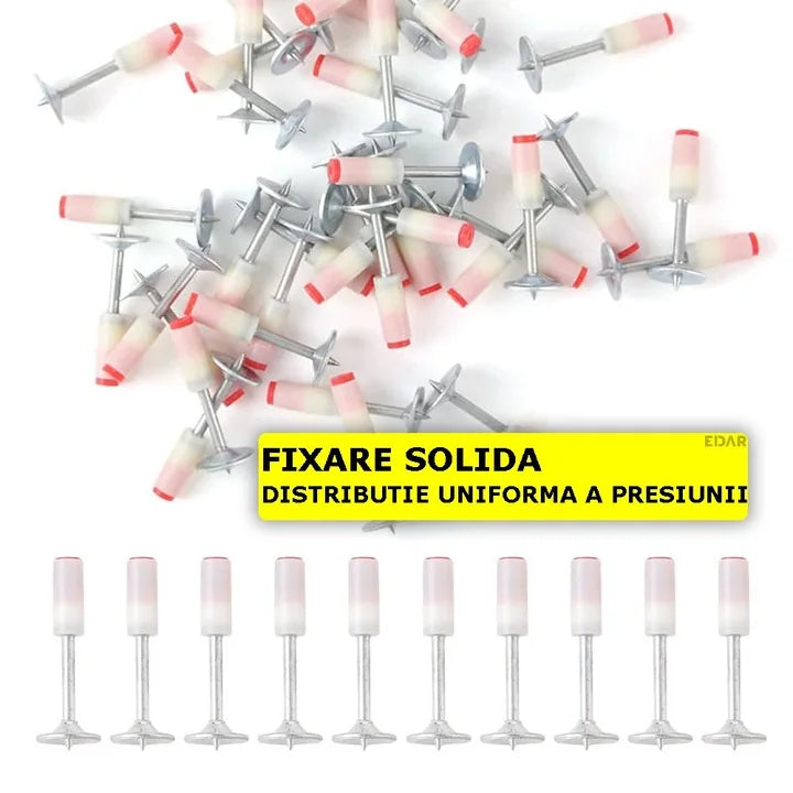 Set 50 x Cui Fixare, Autopropulsare, Pentru Pistol Manual, Model CIuperca, 7.2 mm, Alb/Argintiu