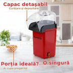 Aparat Popcorn, Hausberg HB910RS 1000 w, jet aer cald, premium, rosu