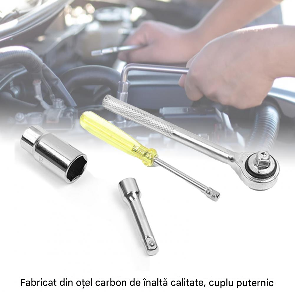 Trusă Chei Tubulare 40 Piese – Metric & SAE, Clichet 1/4" și 3/8"