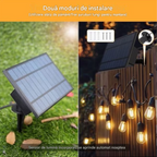 Ghirlanda Luminoasa cu Pendule 10m – Becuri LED, IP65, Incarcare Solara & USB