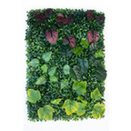 Panou Verde Decorativ Artificial 60x40cm – Mix Buxus & Frunze Bordo Perete Vegetal