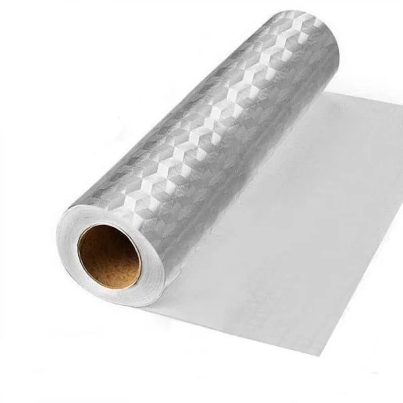 Folie autocolanta tip aluminiu argintie, pentru mobilier si bucatarie 60x300cm