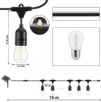 Ghirlanda Luminoasa cu Pendule 10m – Becuri LED, IP65, Incarcare Solara & USB