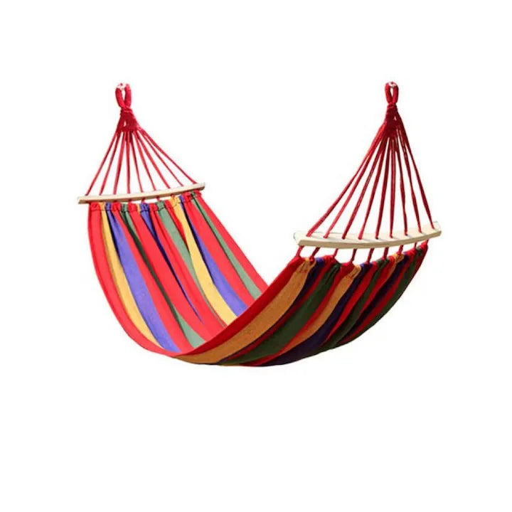 Hamac multicolor - cu bara de lemn, 200X80