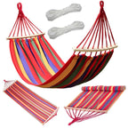 Hamac multicolor - cu bara de lemn, 200X80