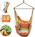Hamac tip scaun suspendat din bumbac, cu 2 perne, 150kg, multicolor