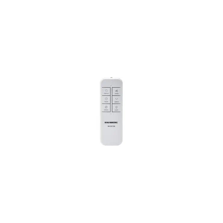 Ventilator turn digital Hausberg HB-5957AB, 65W, 12 viteze, 4 programe, ionizare negativa, temporizator 12h, oscilatie 40°, LED, telecomanda, alb
