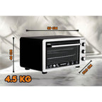 Cuptor Electric Hausberg HB-8000P capacitate 48 Litri, putere 1800W, Temperatura maxima 230 grade, timer prevazut cu alarma sonora