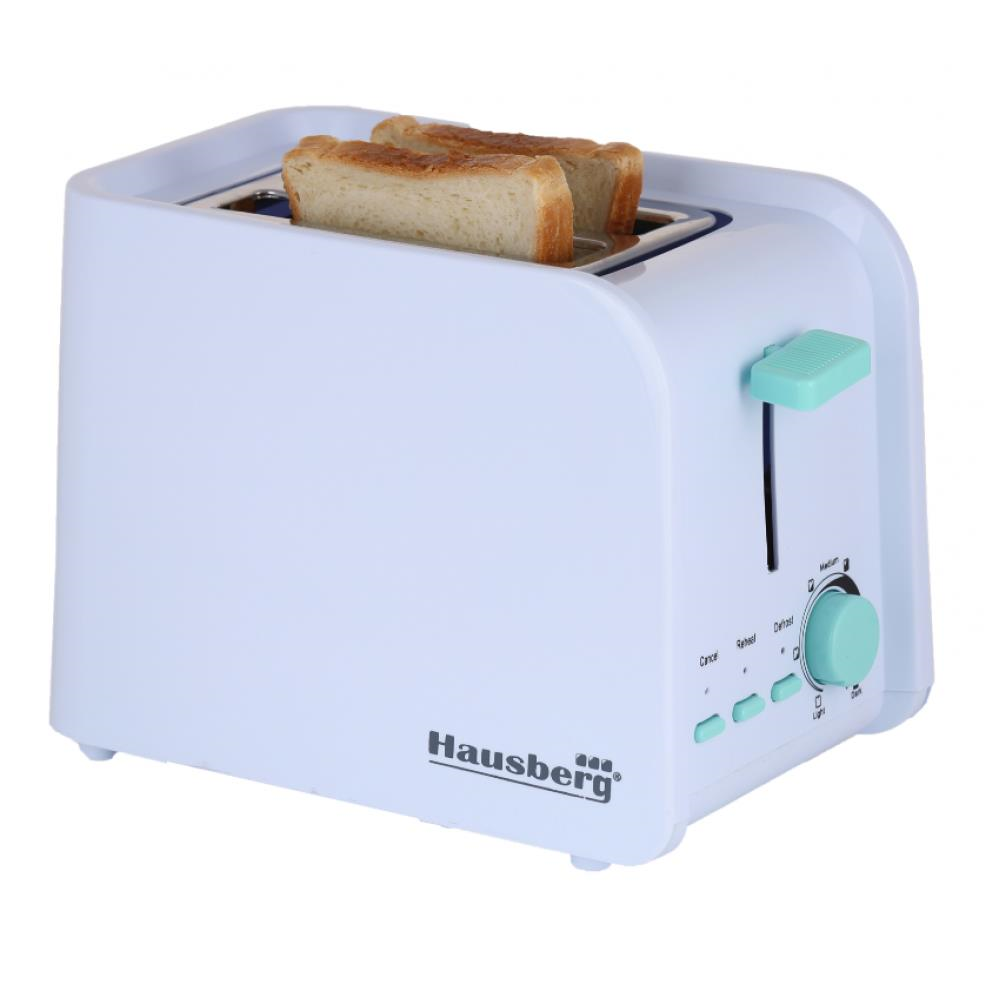 Prajitor de paine Hausberg HB-195BL, 750 W, 2 felii, functie decongelare, functie reincalzire, 6 trepte putere, Alb/Bleu Imagine secundară a produsului