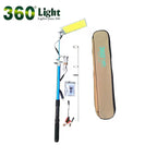 Kit Nocturna eLIVE FR-04, Proiector Camping LED 47W 4558lm, Waterproof, Brat Telescopic Ajustabil 4,5m, 3 Adaptoare 220V-AUTO-Cleme Crocodil Baterie, Telecomanda, Geanta Transport