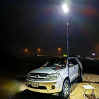 Kit Nocturna eLIVE FR-04, Proiector Camping LED 47W 4558lm, Waterproof, Brat Telescopic Ajustabil 4,5m, 3 Adaptoare 220V-AUTO-Cleme Crocodil Baterie, Telecomanda, Geanta Transport
