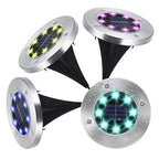 Set 4 lampi solare, WALALLA, RGB, IP65, Argintiu