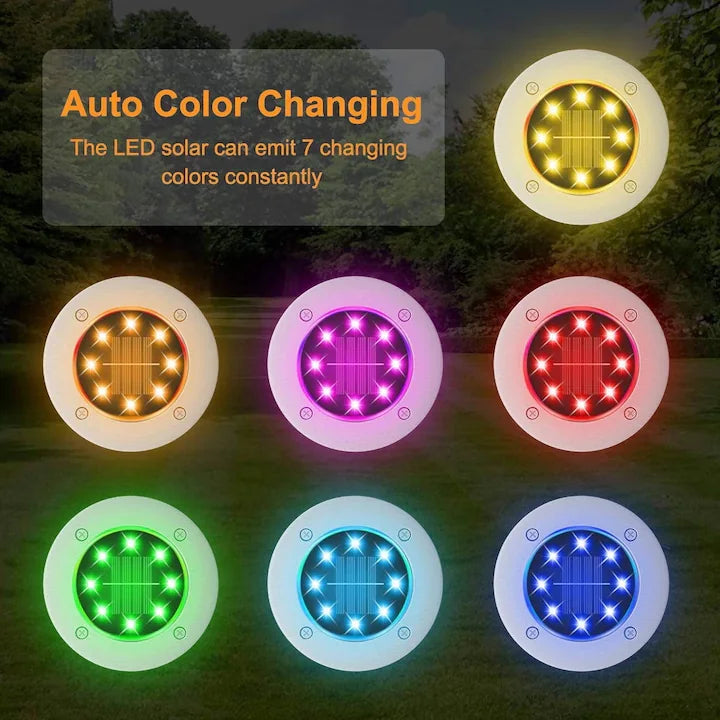 Set 4 lampi solare, WALALLA, RGB, IP65, Argintiu