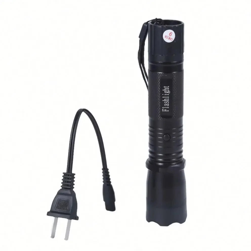 Lanterna Cu Electrosocuri Si Laser, Cu 3 Functii, Buton De Siguranta Si Acumulator Inclus, Negru Imagine principală a produsului