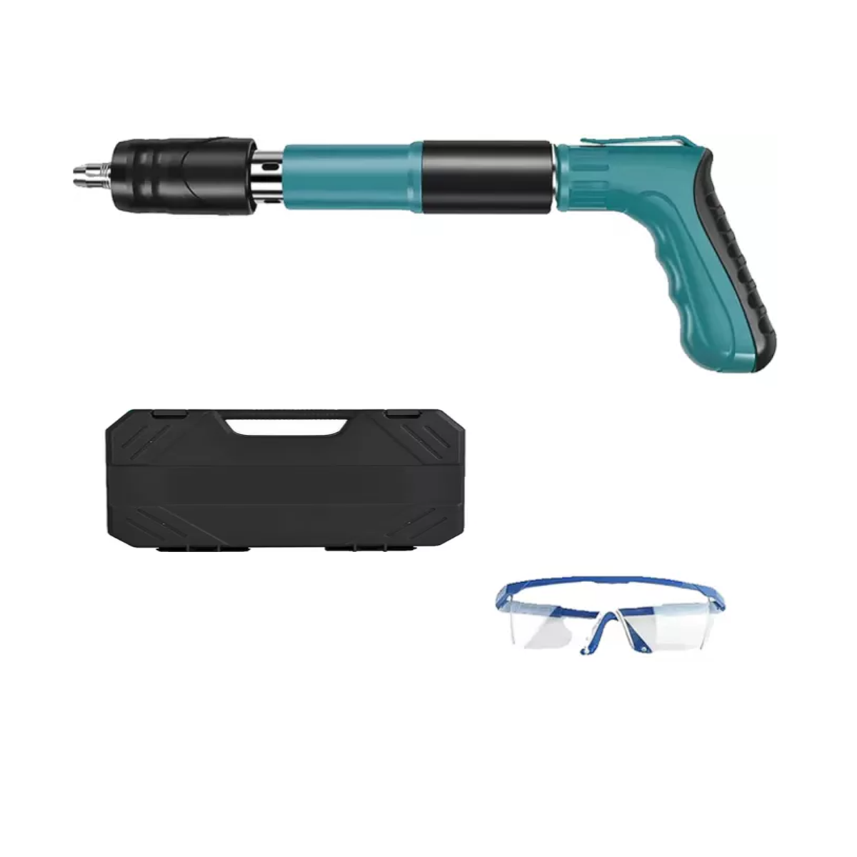 Pistol Pneumatic Manual Fixare Cuie / Nituri Perete – 30 cm, Calibru 7.3 cm + Cadou: Ochelari de Protecție
