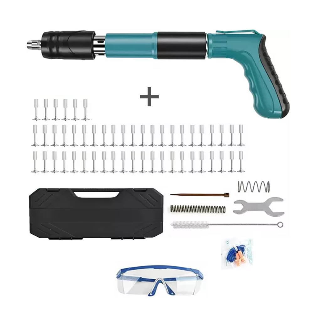 Kit Pistol Pneumatic Manual + Set 50 Cuie Autopropulsare 7.2mm | Ochelari de Protecție CADOU