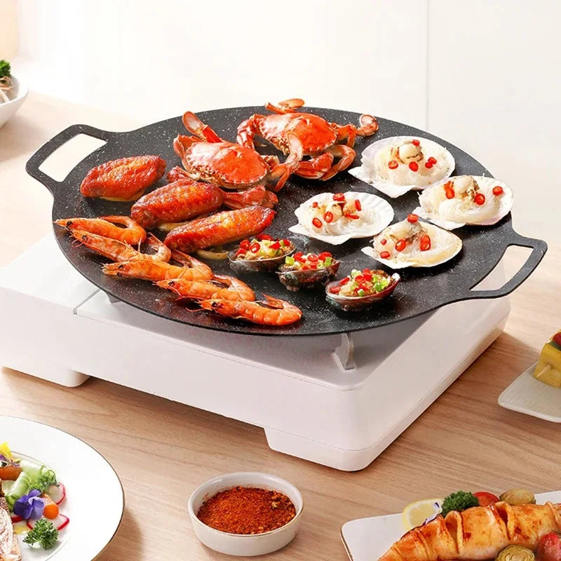 Plita Japoneza, invelis antiaderent, pluristratificata, materiale rezistente, spatioasa, diametru 36 cm, negru
