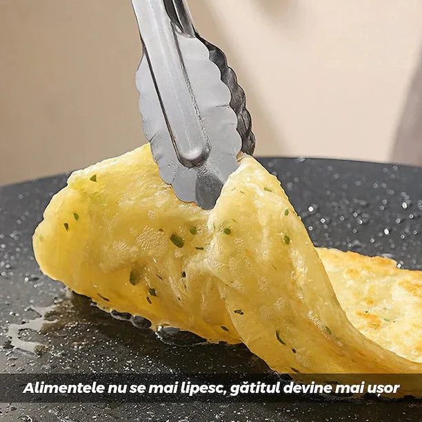 Plita Japoneza, invelis antiaderent, pluristratificata, materiale rezistente, spatioasa, diametru 36 cm, negru