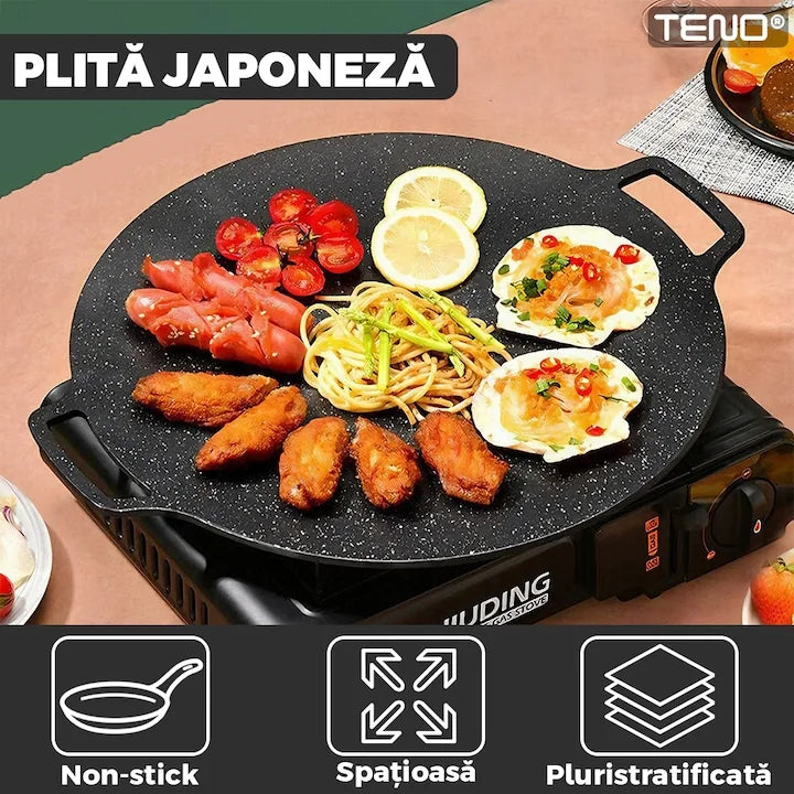 Plită Japoneză Rotundă 32 cm cu Mânere – Antiaderentă, Metal Pluristratificat Imagine secundară a produsului