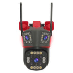 Cameră Supraveghere Triplă WiFi/4G, 4K Ultra HD, PTZ 355°, Zoom 5X, Night Vision Color, Alarmă – Smart Universal