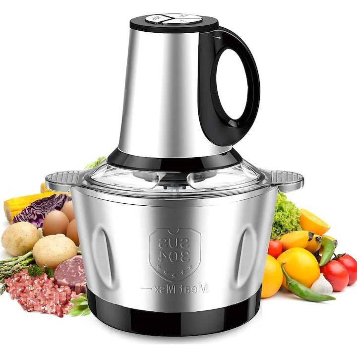 Blender Tocător Electric Profesional 1000W Bol Inox 5L Carne și Legume