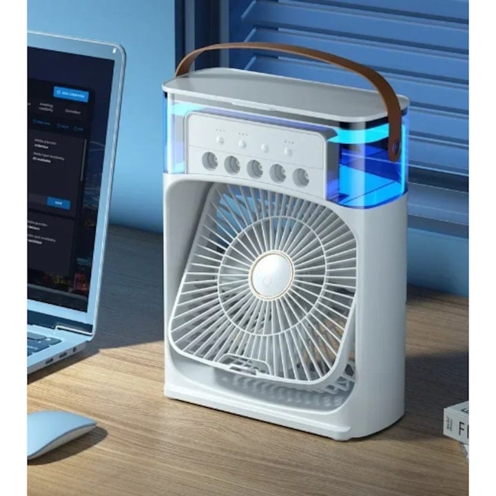 Ventilator Portabil cu Umidificator și Aromaterapie – 3 Trepte, USB Type-C, 600ml Imagine secundară a produsului