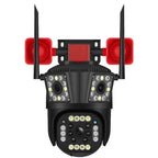 Cameră Supraveghere Triplă WiFi/4G, 4K Ultra HD, PTZ 355°, Zoom 5X, Night Vision Color, Alarmă – Smart Universal