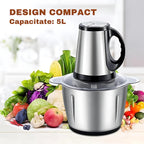 Blender Tocător Electric Profesional 1000W Bol Inox 5L Carne și Legume