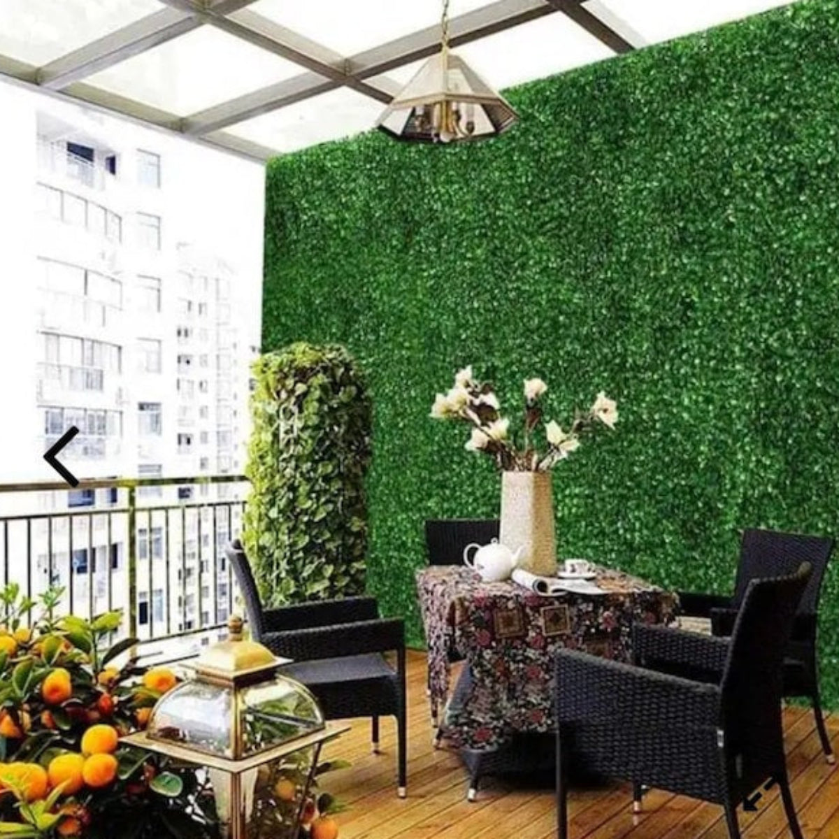 Panou Verde Decorativ Artificial cu Frunze Mici 60x40 cm Imagine secundară a produsului