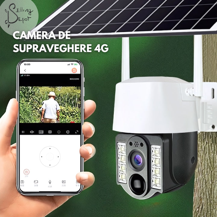 Cameră Supraveghere 4G Solară 5MP PTZ – Panou Solar 7.5W, Vedere Nocturnă Color, IP66 Imagine secundară a produsului