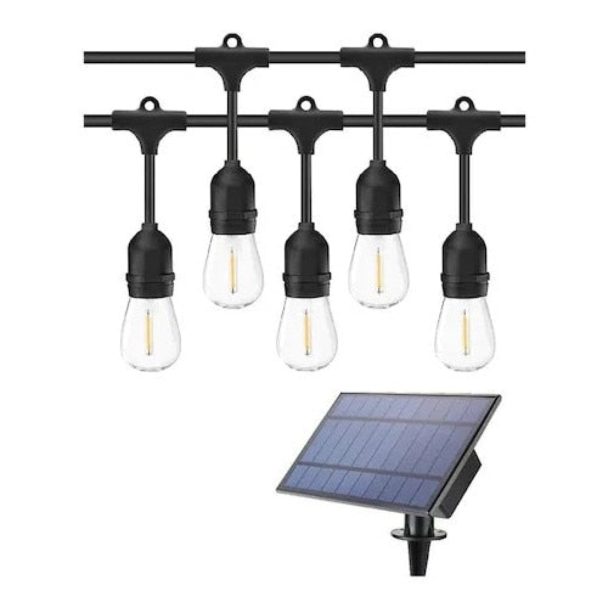 Ghirlanda Luminoasa cu Pendule 10m – Becuri LED, IP65, Incarcare Solara & USB Imagine principală a produsului