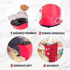Aparat Floricele Aer Cald 1200W – Popcorn Fără Ulei, Gata în 2 Minute