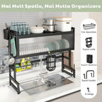 Scurgator organizator vase otel inoxidabil, 75 cm lungime, design spatios, practic, uscarea rapida si eficienta a vaselor, rezistent la rugina, coroziune, negru