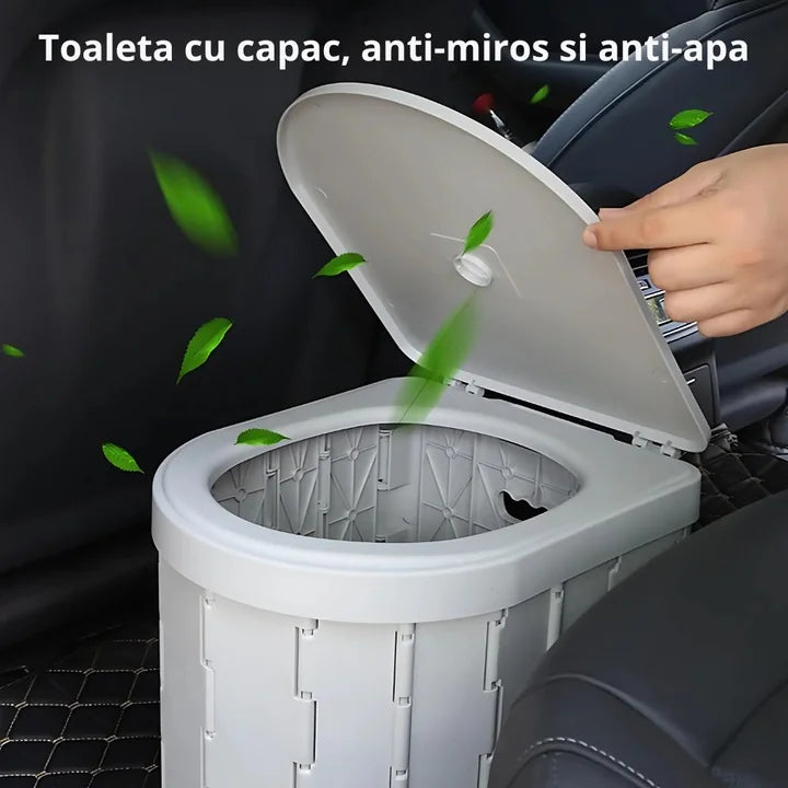 Toaletă Portabilă Pliabilă pentru Camping – ABS+PU, Compactă, Cu Saci Incluși Imagine secundară a produsului