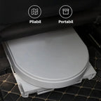 Toaleta Portabila Pliabila, Pentru Camping, Rulota, Cabana, Material ABS+PU, Compact si Usor, Gri