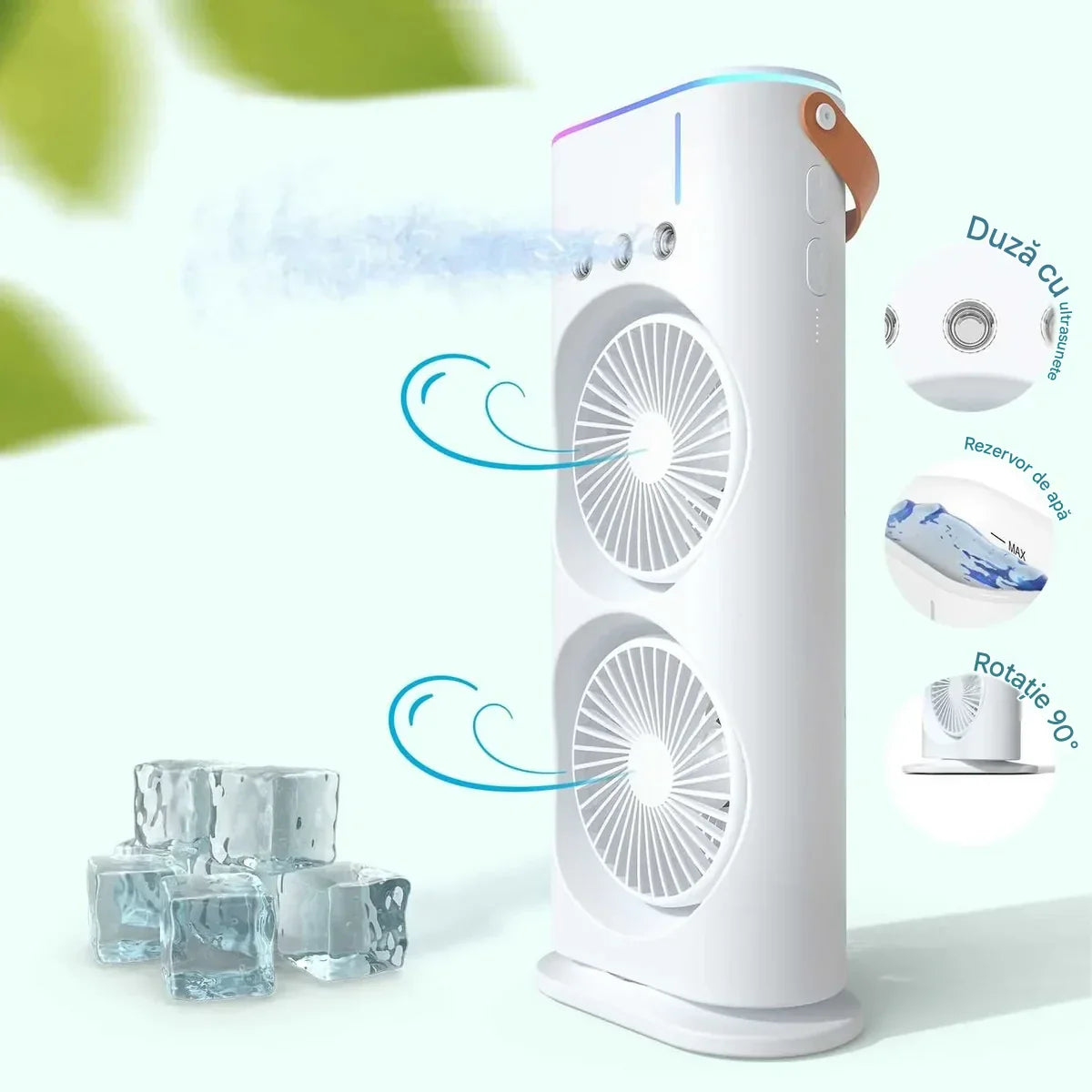 Ventilator de Birou cu Pulverizare și Telecomandă – Răcire Silențioasă 3 Trepte