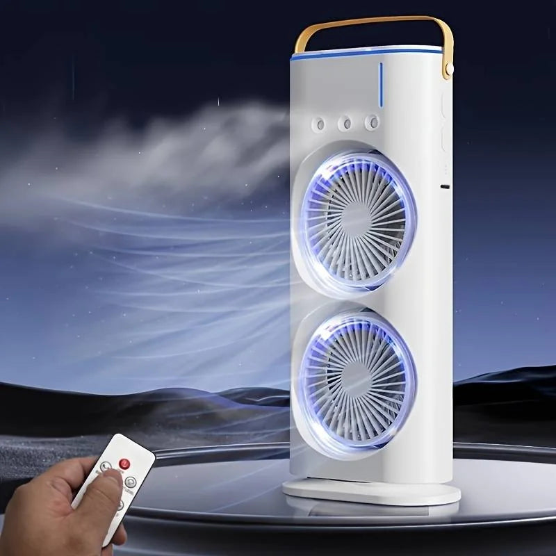 Ventilator portabil cu umidificare prin pulverizare si telecomanda